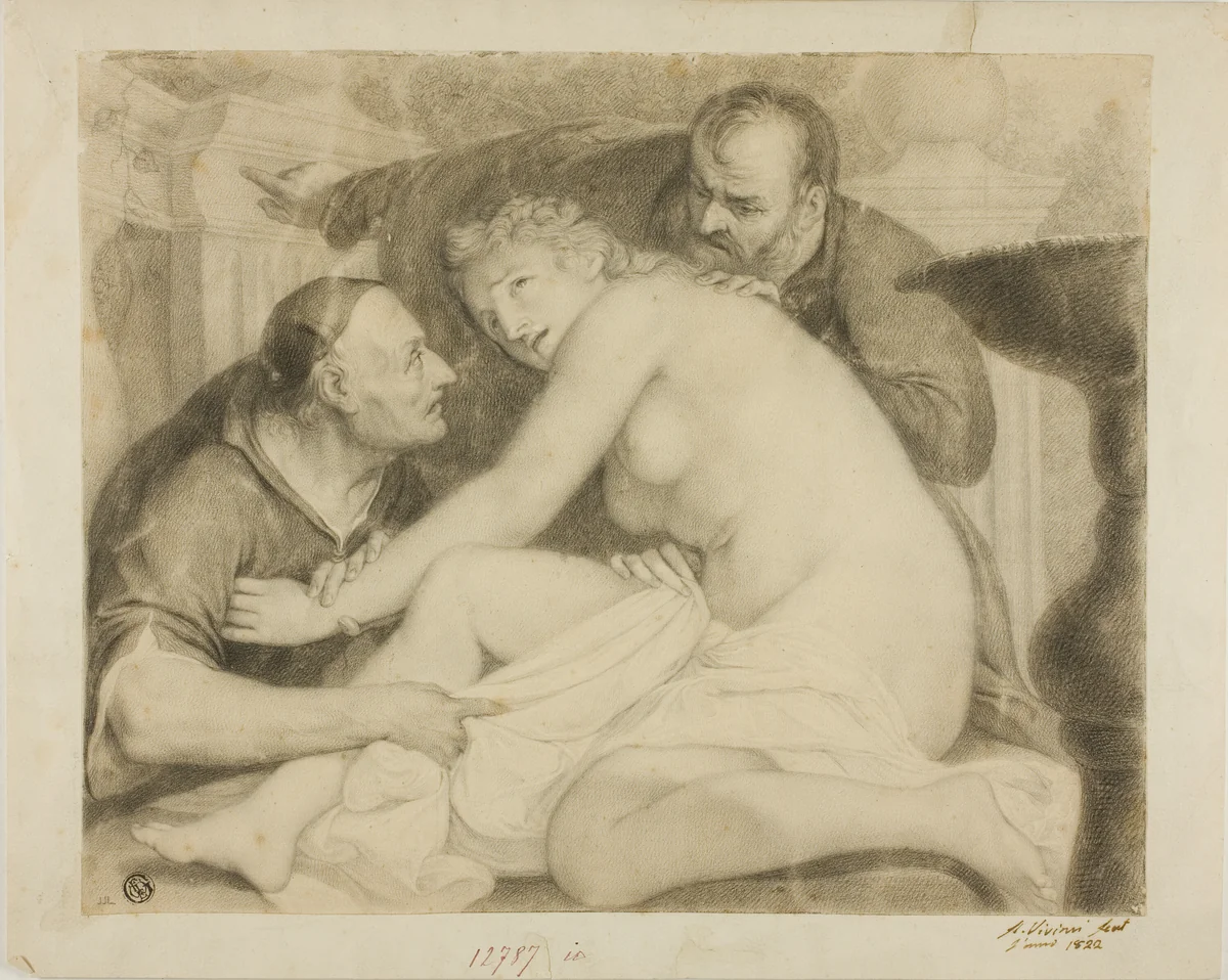 Susanna and the Elders by Antonio Viviani, drawing, 1822-1854