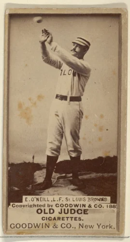 James Edward "Tip" O'Neill, Left Field, St. Louis Browns, from the Old Judge series (N172) for Old Judge Cigarettes by Goodwin & Company, photograph, 1887-1890