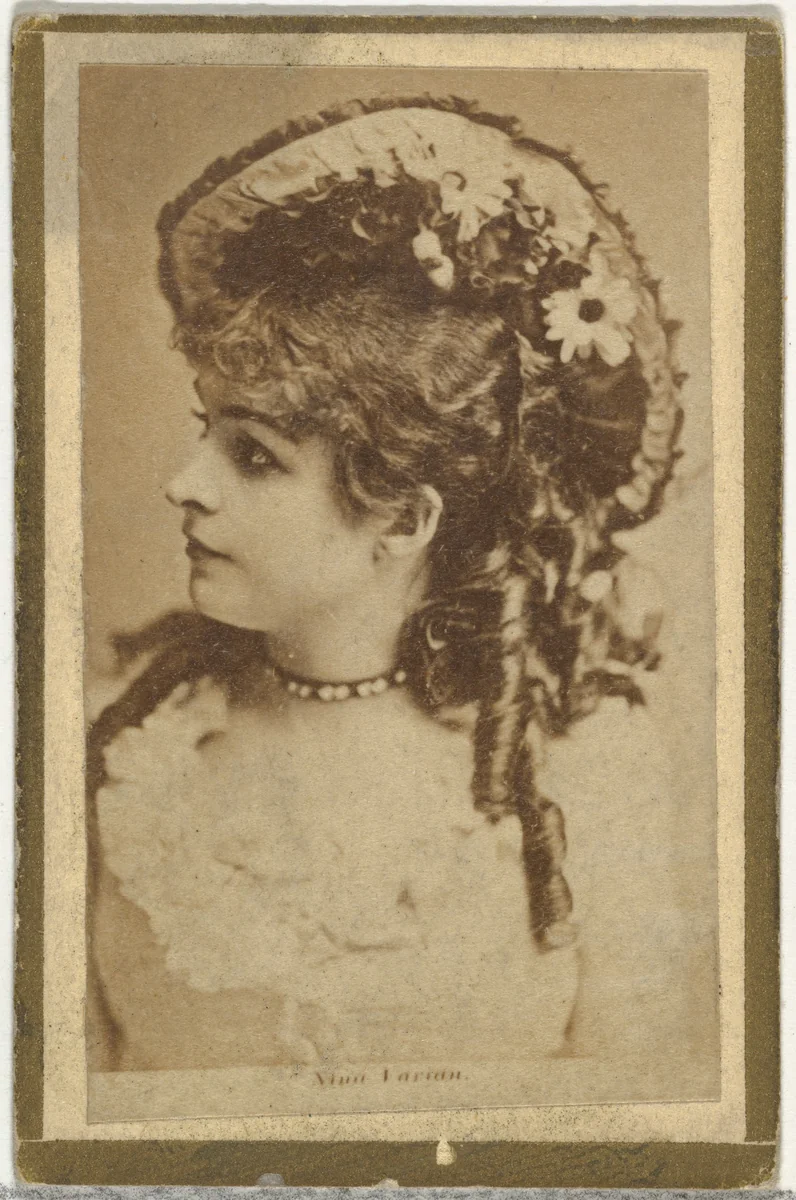 Nina Vartan, from the Actresses and Celebrities series (N60, Type 2) promoting Little Beauties Cigarettes for Allen & Ginter brand tobacco products by Allen & Ginter, photograph, 1887