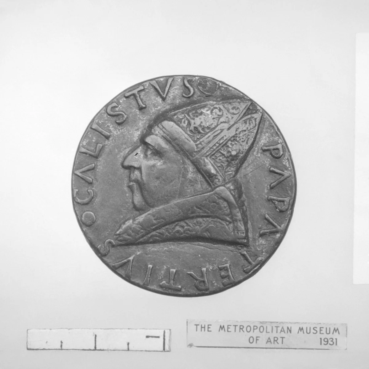 Pope Calistus III (Alphonso de Borgia, 1455–1458) by Andrea Guazzalotti, metalwork, 1400-1499