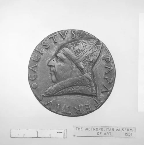 Pope Calistus III (Alphonso de Borgia, 1455–1458) by Andrea Guazzalotti, metalwork, 1400-1499