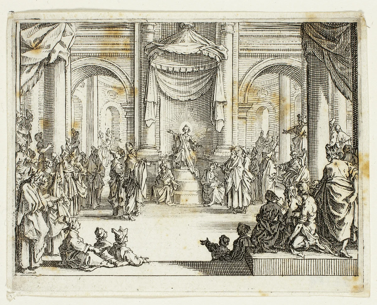 Jesus Among the Doctors, from The New Testament by Jacques Callot, print, 1635