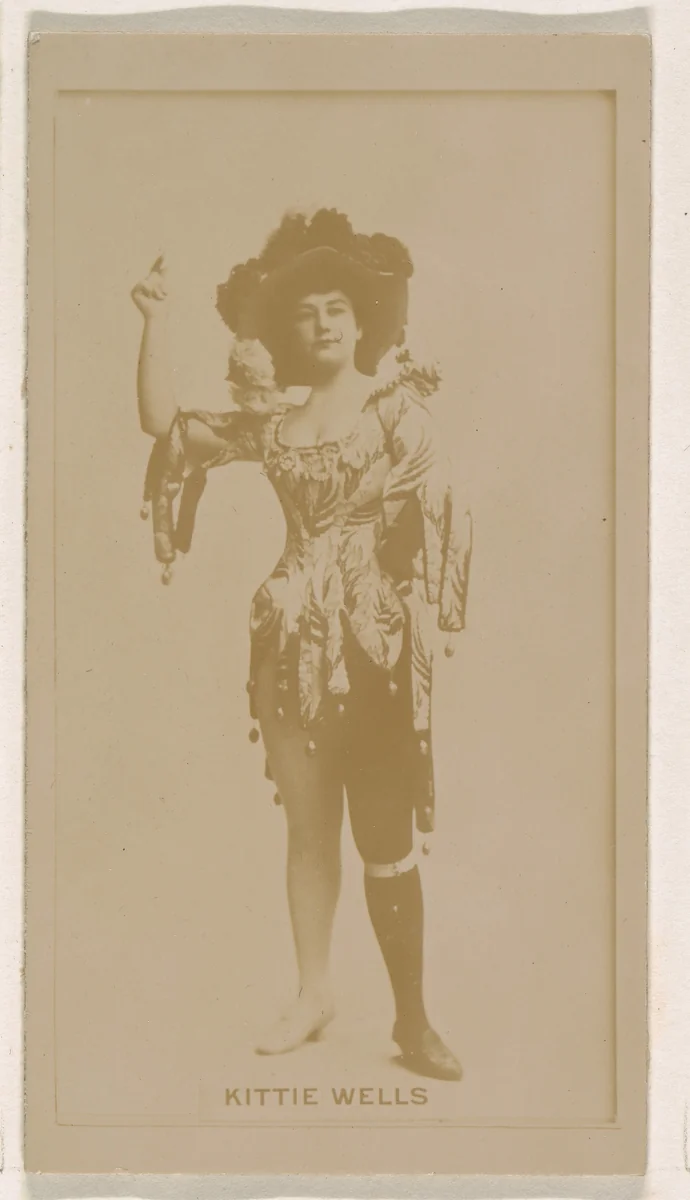 Kittie Wells, from the Actresses series (N245) issued by Kinney Brothers to promote Sweet Caporal Cigarettes by Kinney Brothers Tobacco Company, photograph, 1890