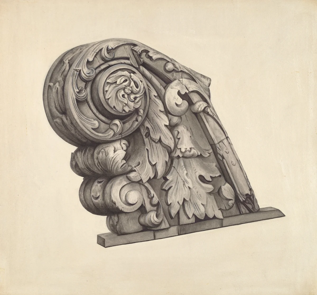 Billethead from Frigate "Sabine" by Flora Merchant, index of american design, 1935-1942