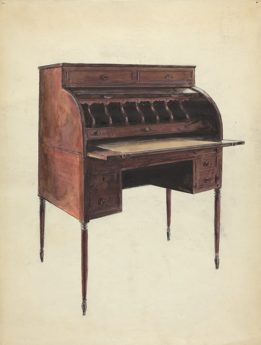 Roll-Top Desk by M. Rosenshield-von-Paulin, index of american design, 1953