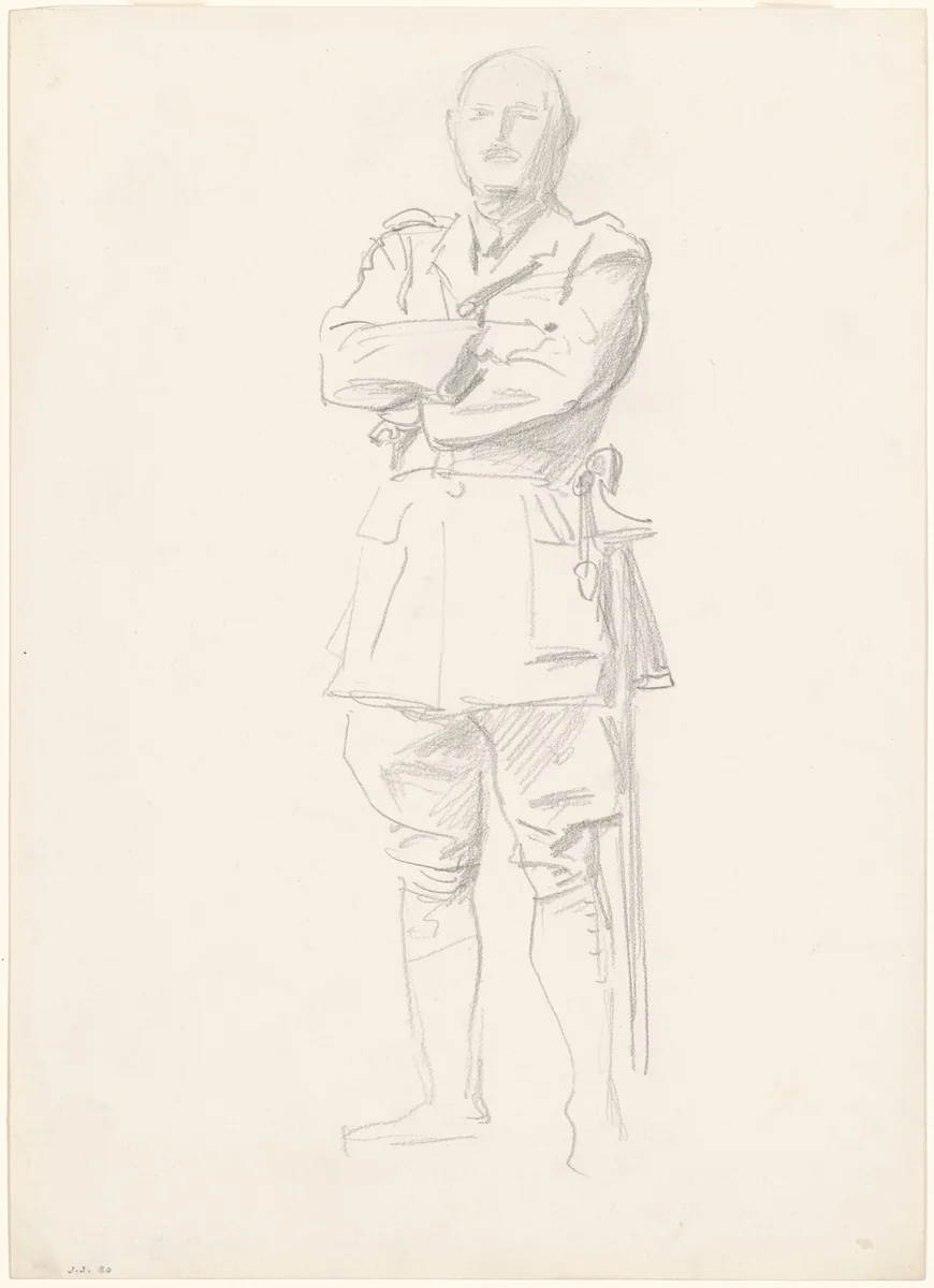 Study of General Louis Botha for "General Officers of World War I" by John Singer Sargent, drawing, 1920-1922