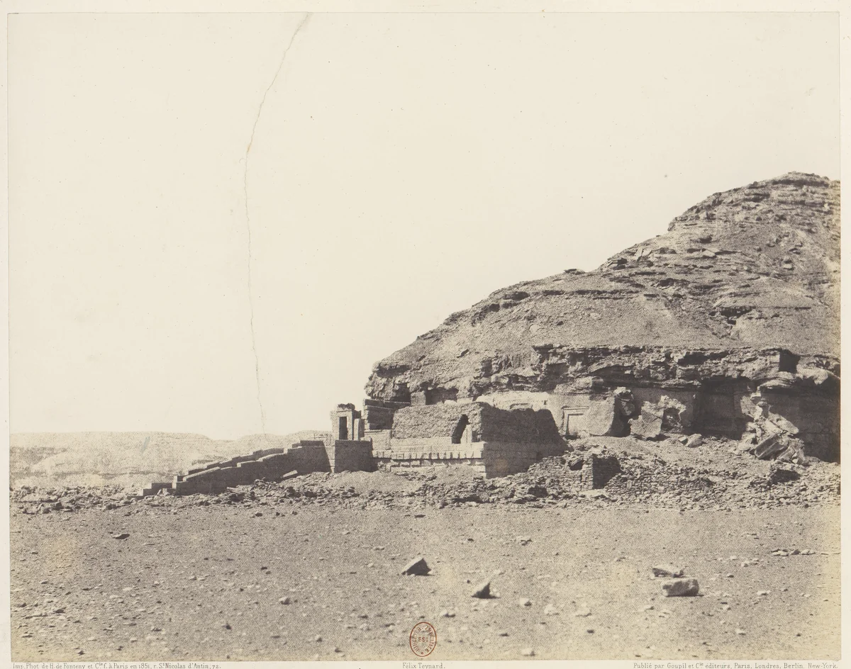 El-Kab (Éléthya), Vue Générale de l'Hémi-Spéos by Félix Teynard, photograph, 1851-1852