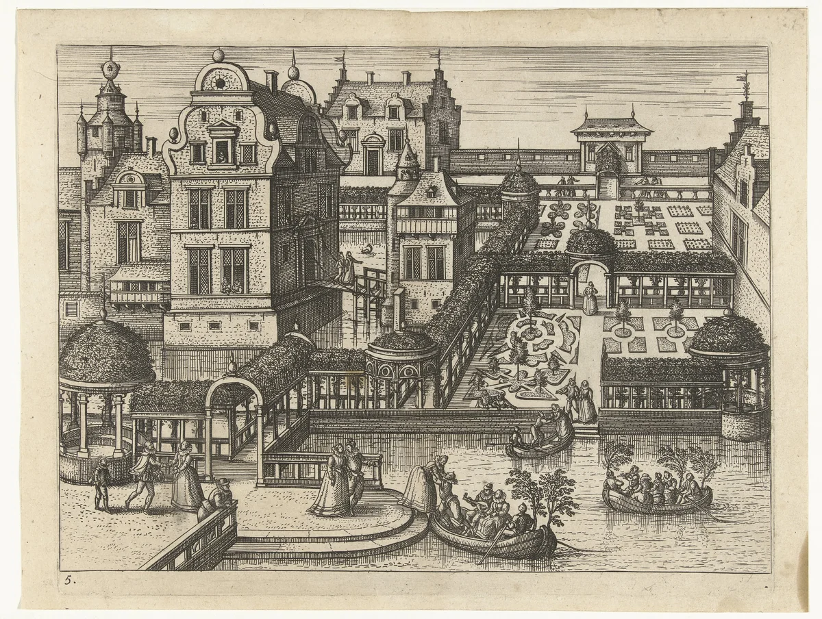 Boottocht by Pieter van der Borcht, print, 1545-1608