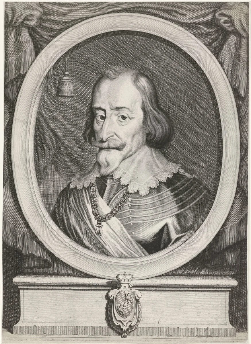 Portret van Maximiliaan I van Beieren by Michel Natalis, print, 1643