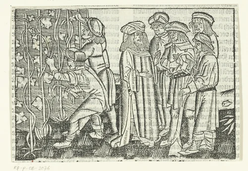 Parabel van de werkers in de wijngaarde by Unknown, print, 1480-1500