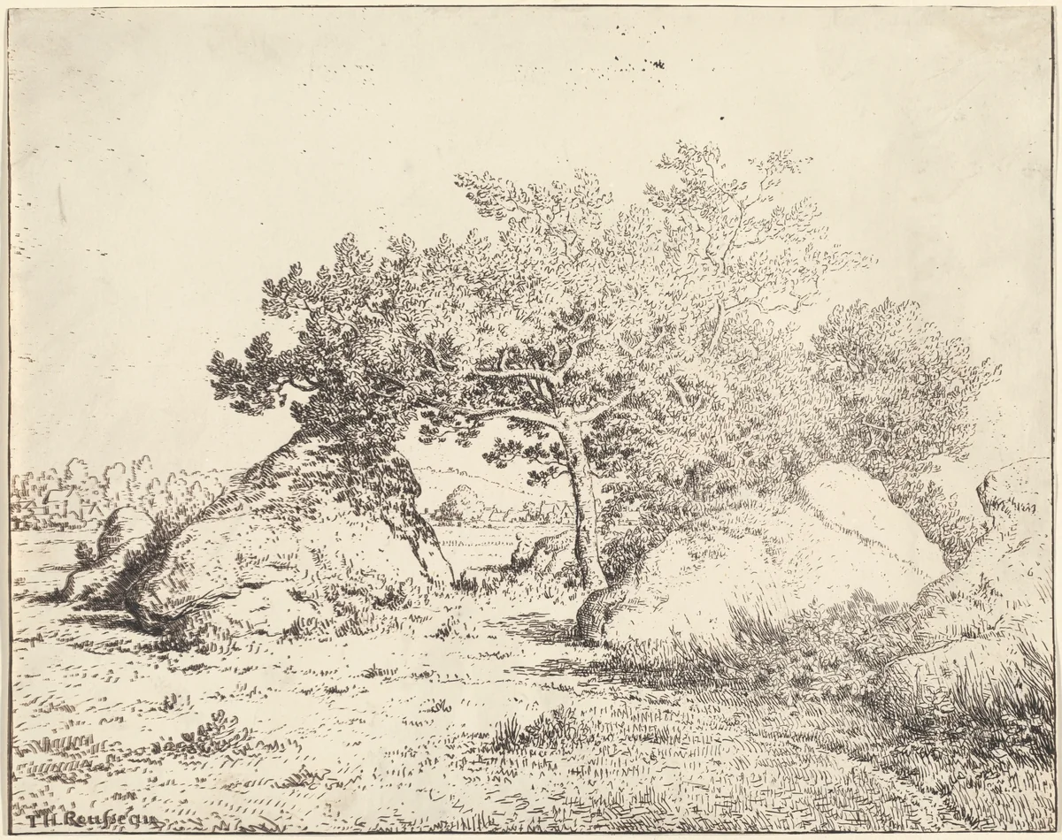 Le Cerisier de la Plante a Biau by Théodore Rousseau, print, 1855