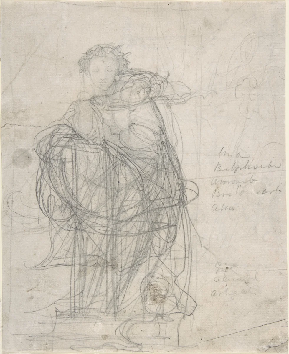 Drawing for Spencer's Fairie Queene by Alfred George Stevens, drawing, 1850-1860