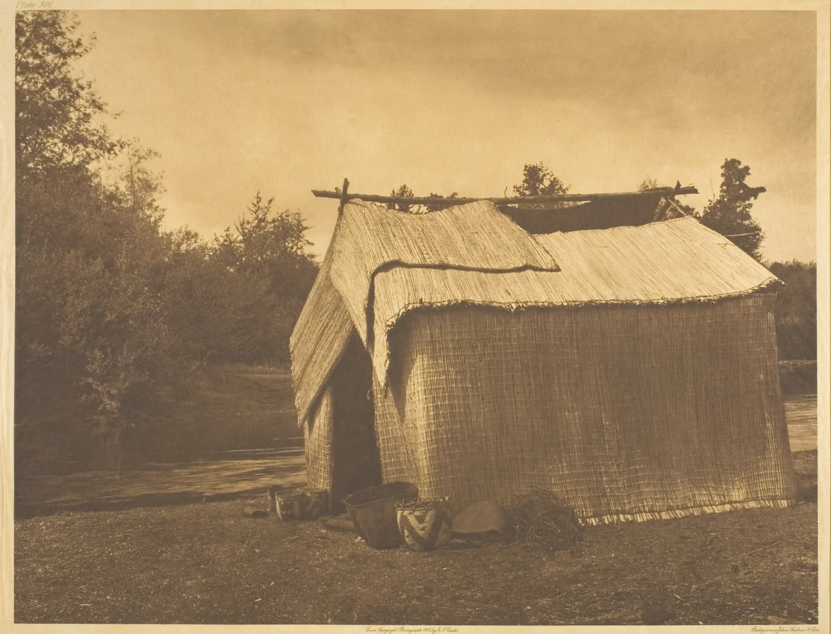 A Mat House - Skokomish by Edward Curtis, print, 1912