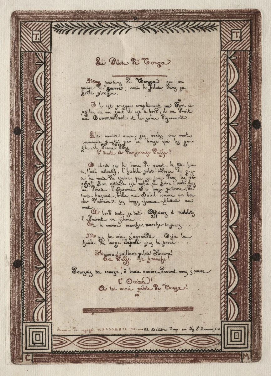 Verses to the Pilot of Tonga by Charles Meryon, print, 1856