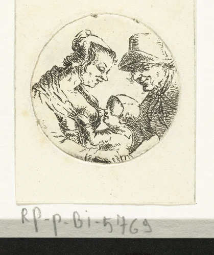 Boer en boerin met kind (versie 2) by Christina Chalon, print, 1758-1808