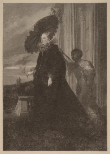 Marchesa Elena Grimaldi, Wife of Marchese Nicola Cattaneo by Timothy Cole; Sir Anthony van Dyck, print, 1910-1911
