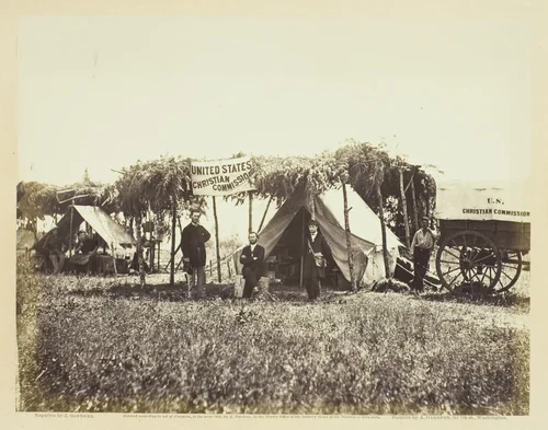 Headquarters Christian Commission in the Field by James Gardner, photograph, 1863