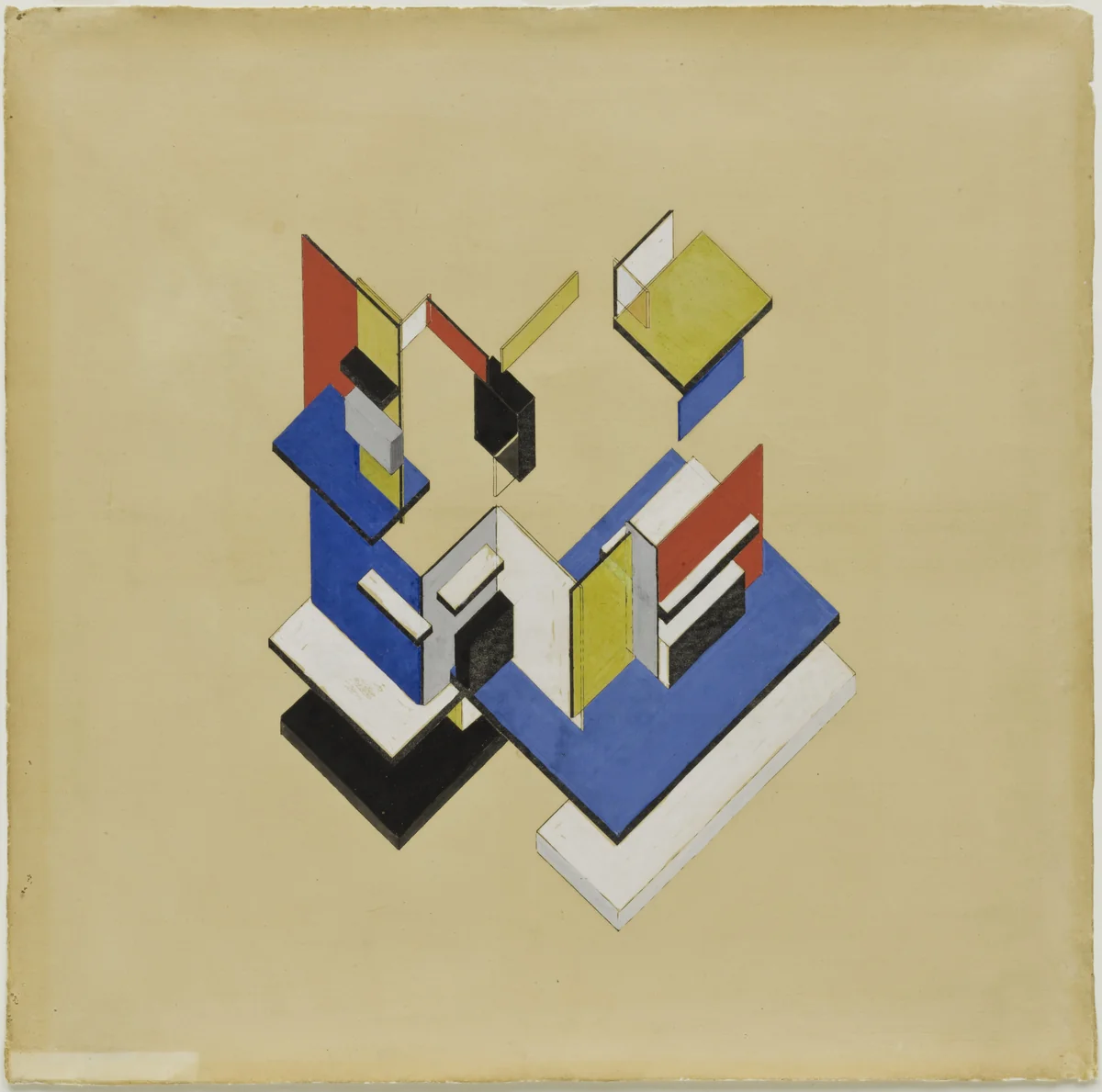 Contra-Construction Project (Axonometric) by Theo van Doesburg, Cornelis van Eesteren, architecture, 1923