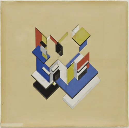 Contra-Construction Project (Axonometric) by Theo van Doesburg, Cornelis van Eesteren, architecture, 1923