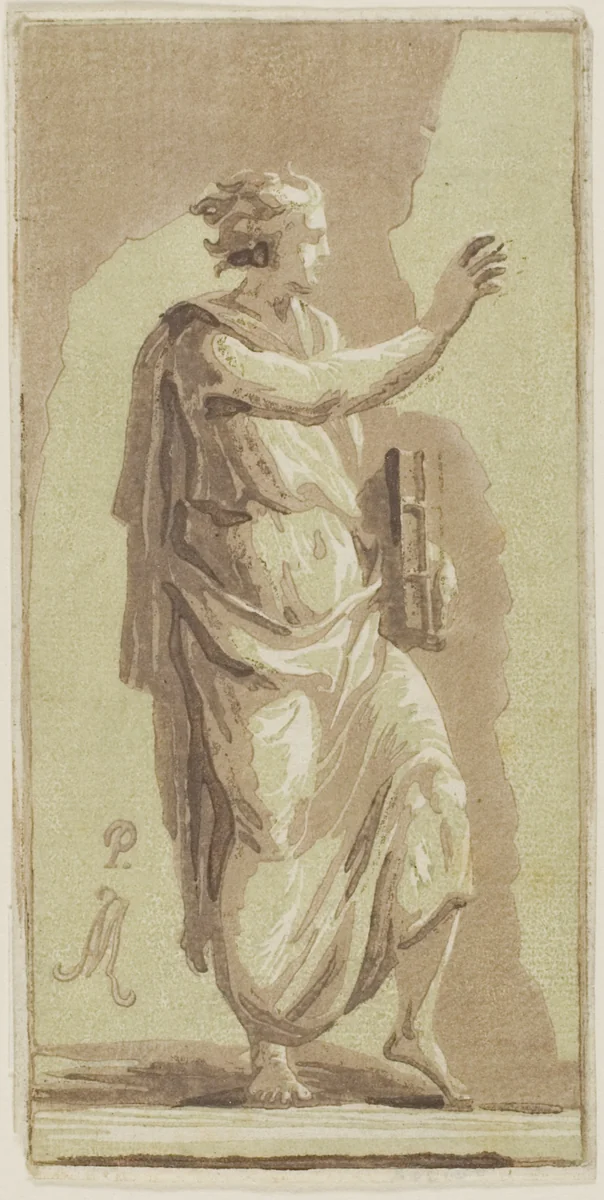 Young Man Standing by Anton Maria Zanetti, print, 1700-1767