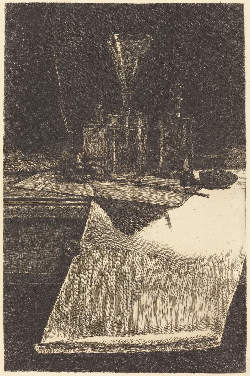 Frontispiece by François Bonvin, portfolio, 1871