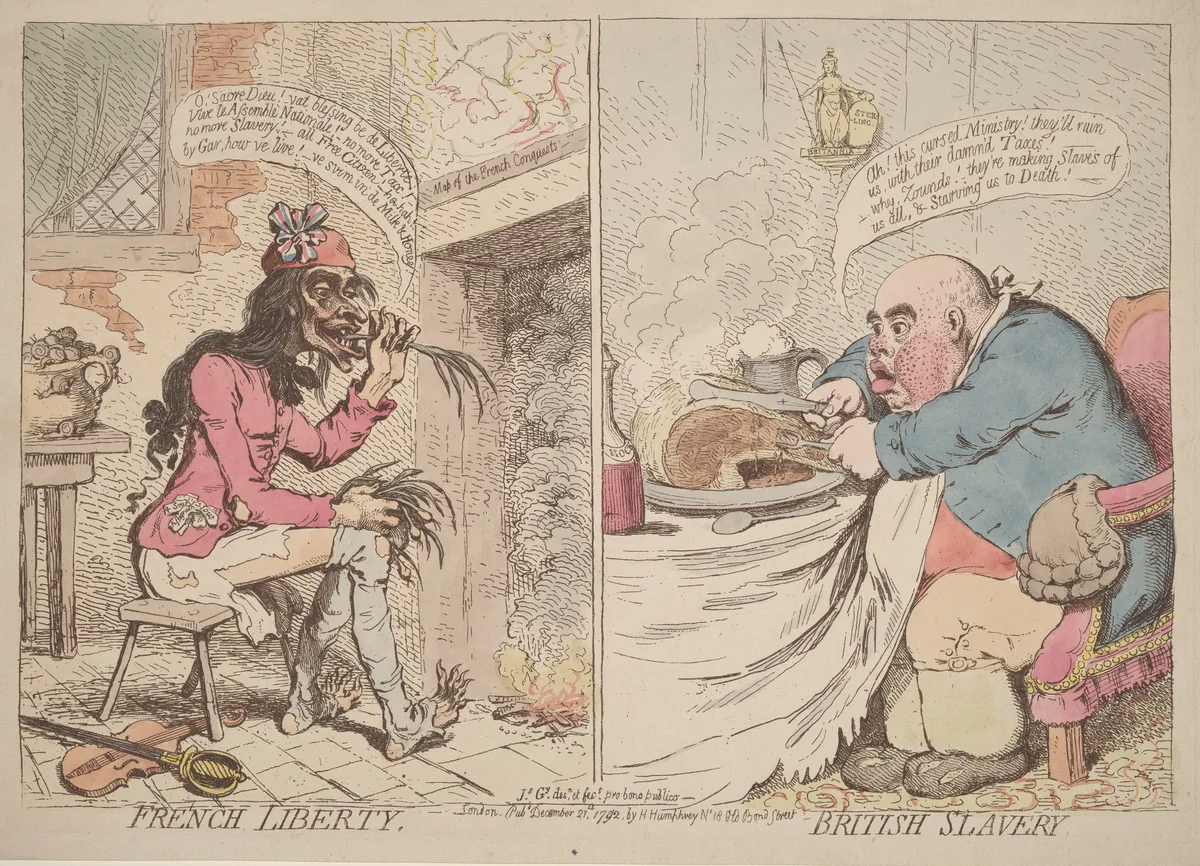 French Liberty and British Slavery by James Gillray, print, 1792