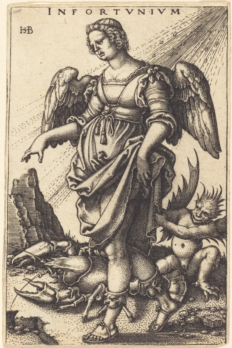Infortunium (Misfortune) by Sebald Beham, print, 1541