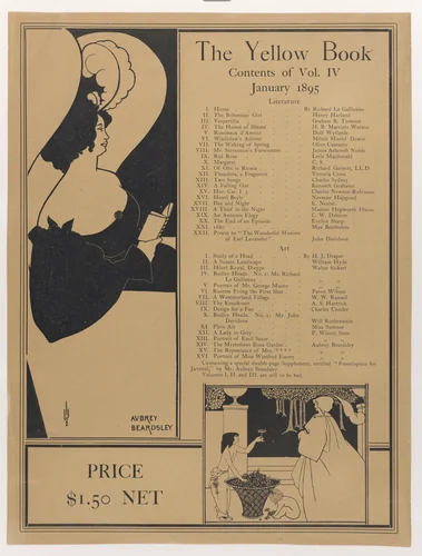 Poster for The Yellow Book, Volume IV by Aubrey Beardsley, print, 1895