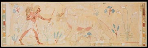 Man Confronting a Hyena, Tomb of Amenemhab by Nina de Garis Davies, artwork, -1479--1400