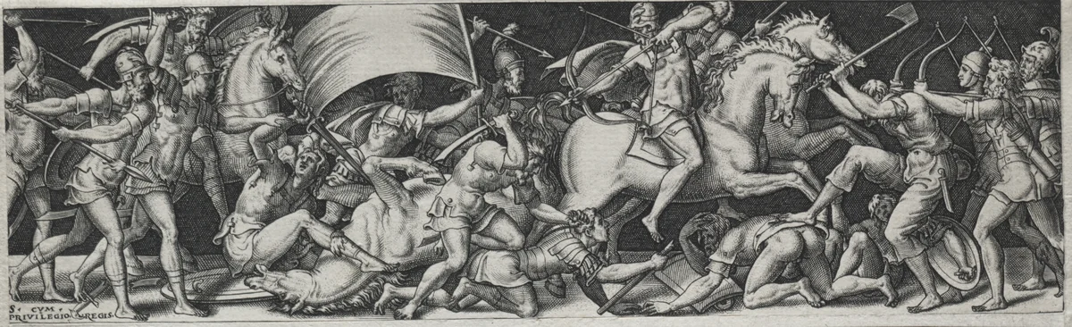 Combats and Triumphs by Etienne Delaune, print, 1560-1569