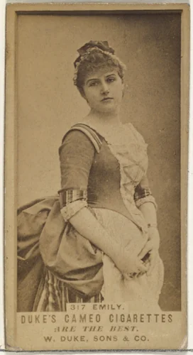 Card Number 317, Miss Emily, from the Actors and Actresses series (N145-5) issued by Duke Sons & Co. to promote Cameo Cigarettes by W. Duke, Sons & Co., photograph, 1880-1889