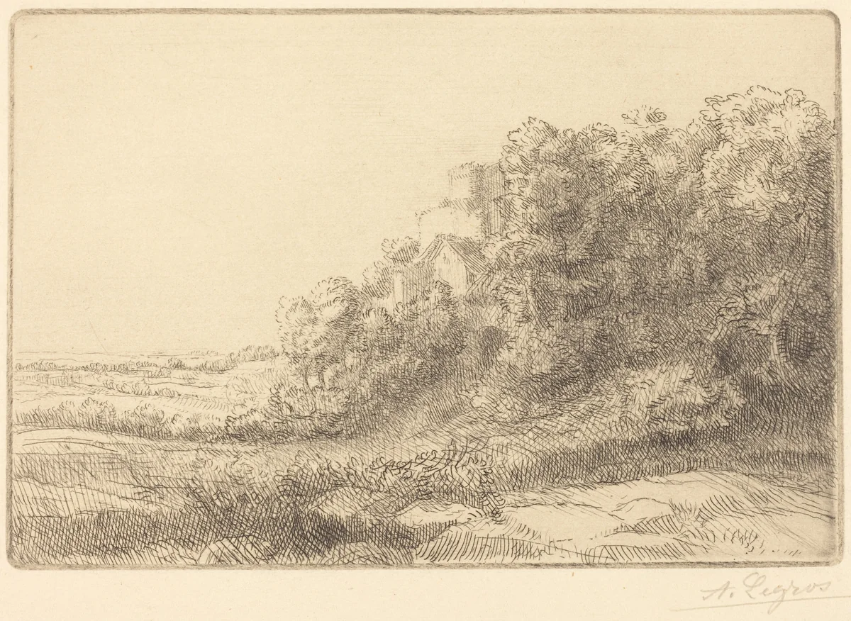 Old Chateau (Un vieux chateau) by Alphonse Legros, print, 1837-1911