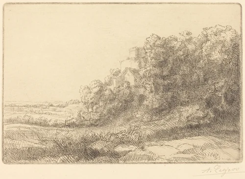 Old Chateau (Un vieux chateau) by Alphonse Legros, print, 1837-1911