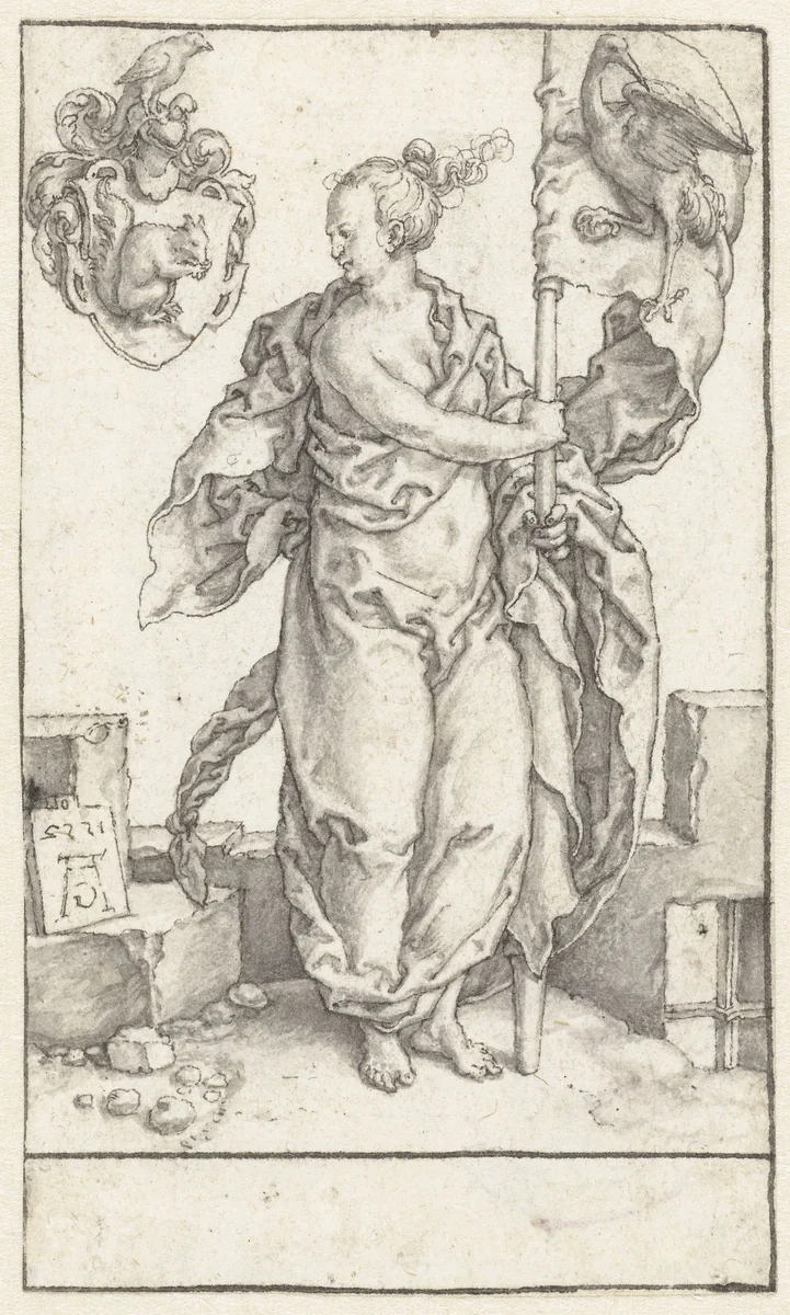 Waakzaamheid of Zorgvuldigheid by Heinrich Aldegrever, drawing, 1552
