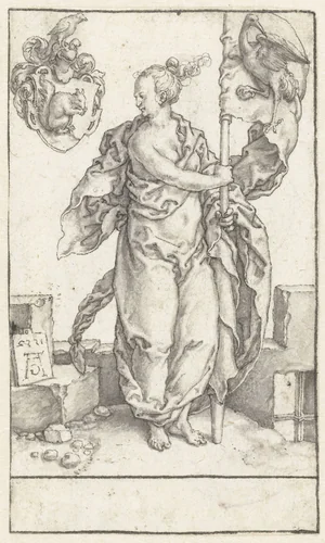 Waakzaamheid of Zorgvuldigheid by Heinrich Aldegrever, drawing, 1552