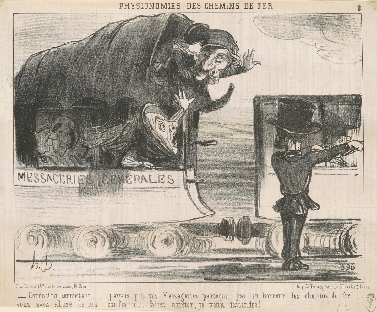 Conducteur ... j'avais pris vos messageries ... by Honoré Daumier, print, 1852