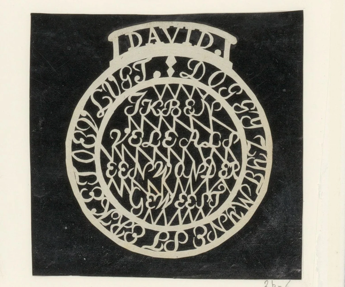 Spreuk: Ik ben vele als een wonder geweest. Dog gij zijt mijne sterke toevlugt. David by anonymous, other, 1750-1849