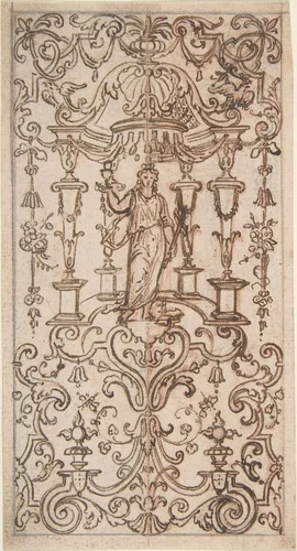 Panel of Ornament by anonymous, drawing, 1600-1700