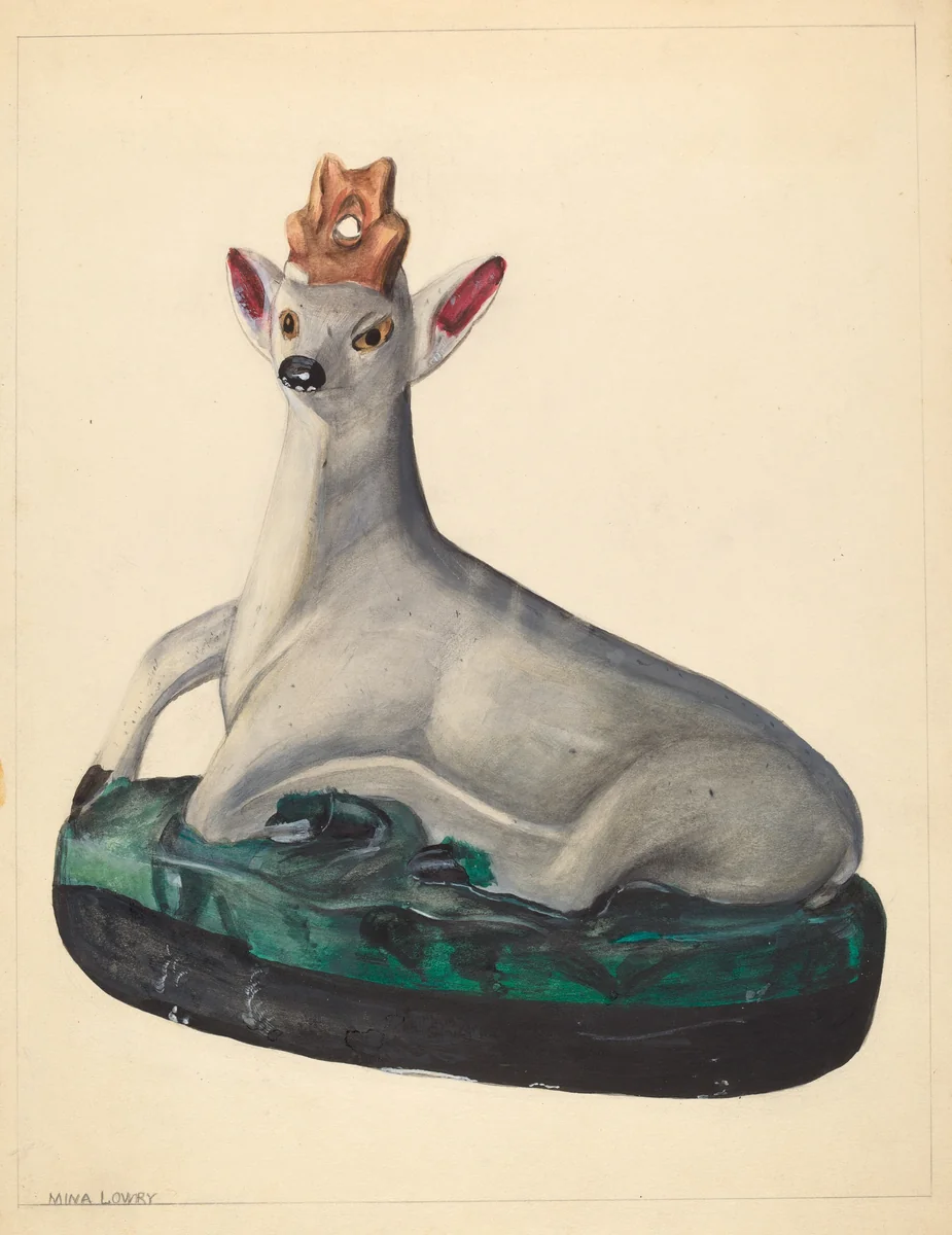 Deer Figurine by Mina Lowry, index of american design, 1936