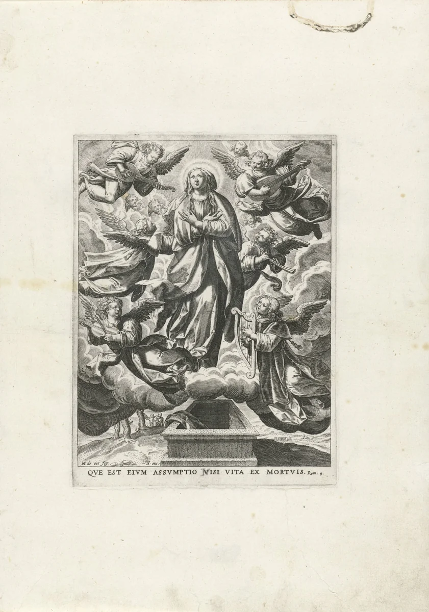 Hemelvaart van Maria by Johann Sadeler, print, 1587-1589