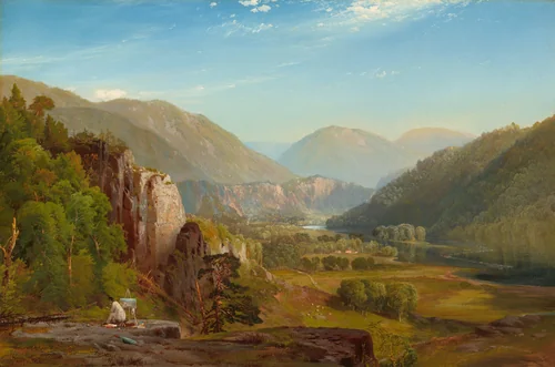 The Juniata, Evening by Thomas Moran, painting, 1864