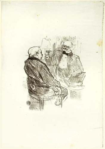 Georges Clemenceau and the Optomotrist, Mayer, from Au Pied du Sinaï by Henri de Toulouse-Lautrec, print, 1897