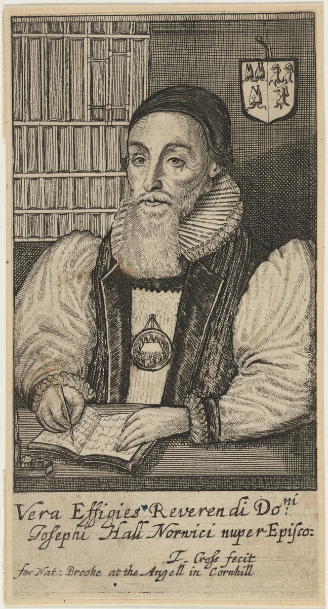 Reverendi Doni: Josephi Hall Norwici Nuper Episco. (Joseph Hall, Bishop of Norwich) by Thomas Cross; Edward Marshall, print, 1602-1704