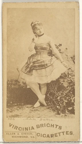 Card 506, Adele Gallia, from the Actors and Actresses series (N45, Type 1) for Virginia Brights Cigarettes by Allen & Ginter, photograph, 1885-1891