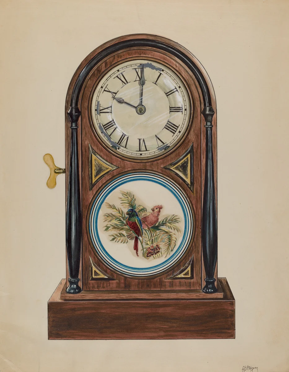 Mantel Clock by Ralph Atkinson, index of american design, 1936
