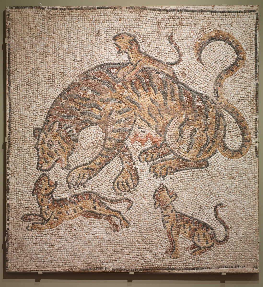 Mosaic of Tigress and Cubs by Unknown, other, 300-399