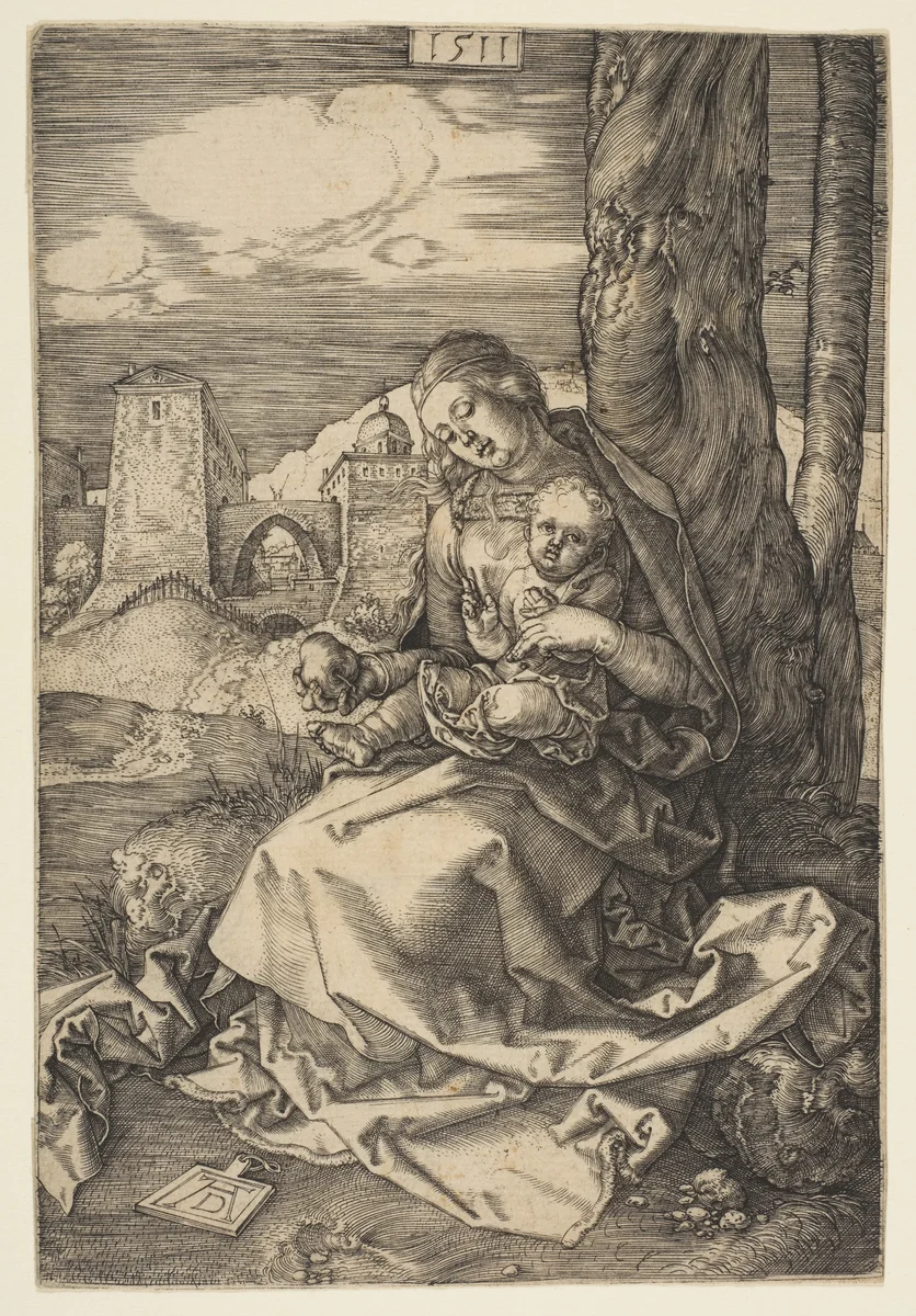Virgin and Child with the Pear by Albrecht Dürer, print, 1511
