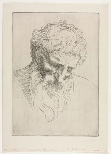 Head of a Man by Alphonse Legros, print, 1857-1911