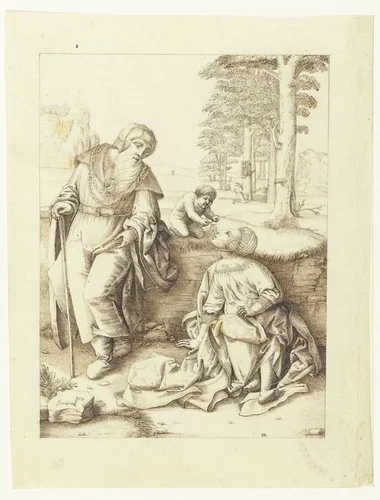De heilige familie by Unknown, drawing, 1583-1650