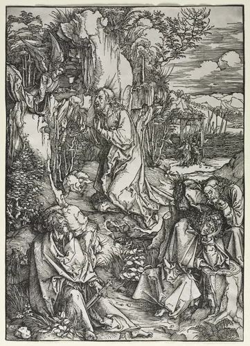 The Large Passion: Christ on the Mount of Olives by Albrecht Dürer, print, 1497-1500